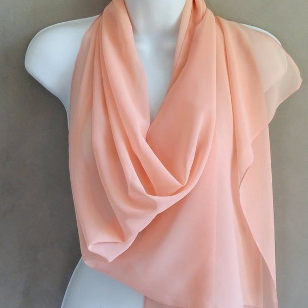 Peach Chiffon Hijabs/Head wraps/scarves/shawl